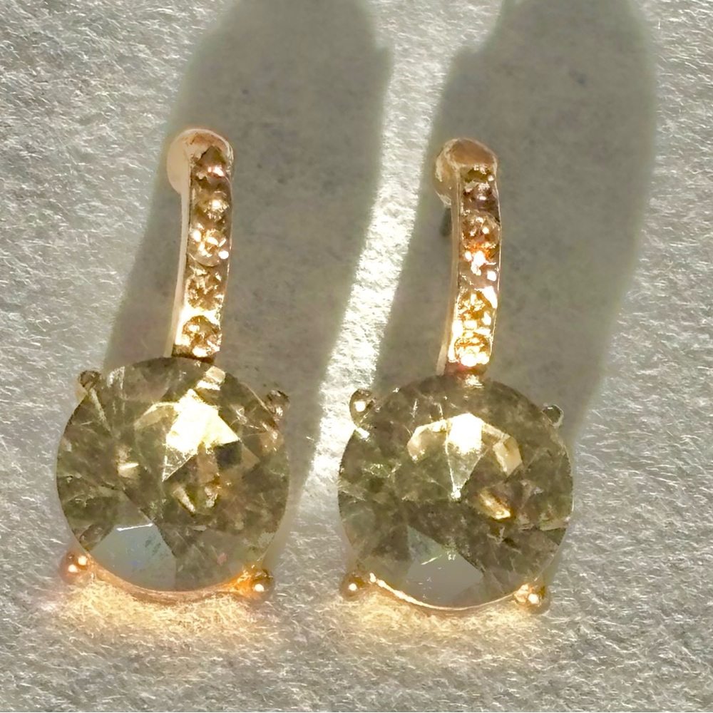 Amber rhinestone earrings